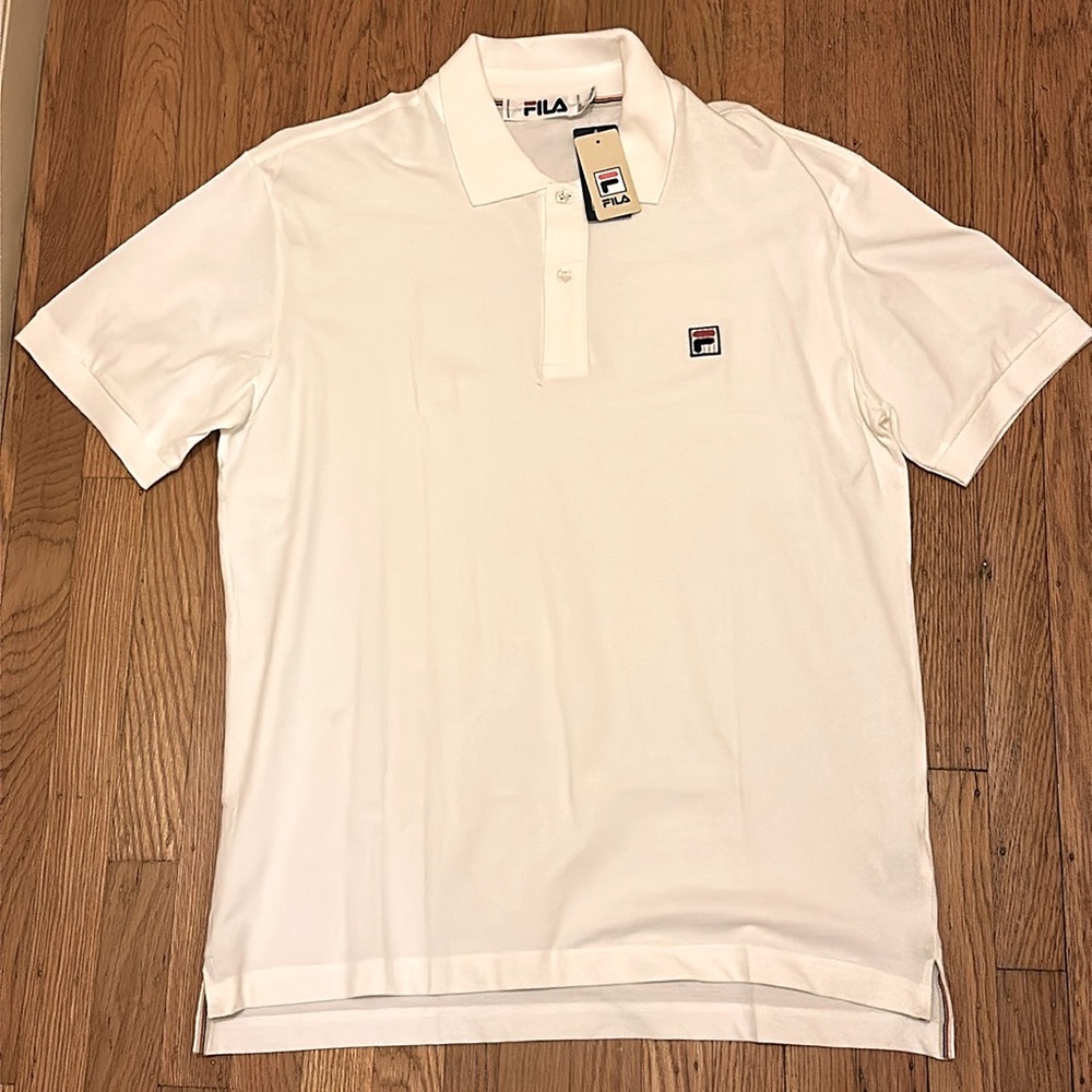 White Fila Polo 2-button Collared NWT